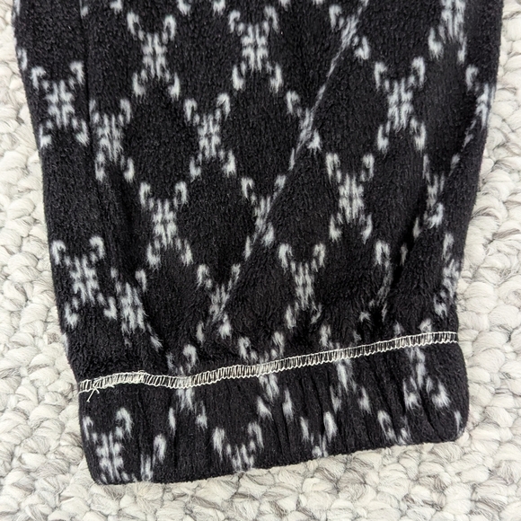 Kensie Women's (Medium) Black/ Gray/Silver Fleece Pajama Bottoms/Pants w/Pockets - Picture 5 of 14